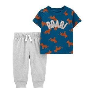 Carter's Child of Mine Baby Boys "Roar" Short Sleeve Outfit, 2 Piece Set